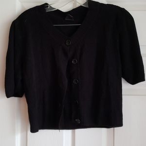 Wrapper, black cropped sweater. Size L